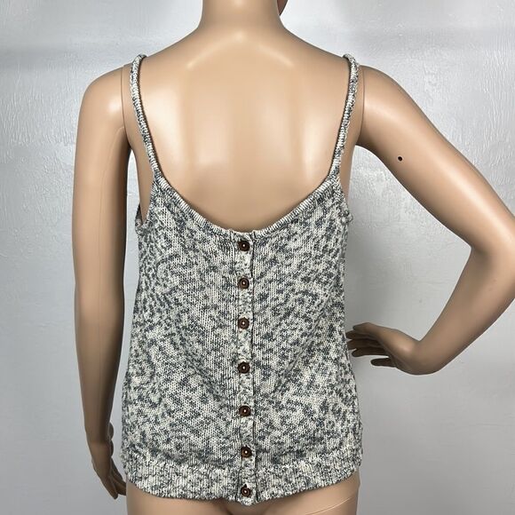 Madewell Cotton Heathered Gray Button Detailing Tank Top Size S - Picture 4 of 9